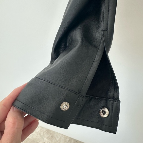 NWT! Lulus Cool Vibes Forever Black Vegan Leather Puff Shoulder Jacket - Picture 8 of 12